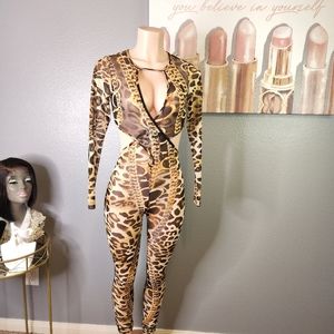 Fashion Nova, Xs,  Cheetah jumpsuit